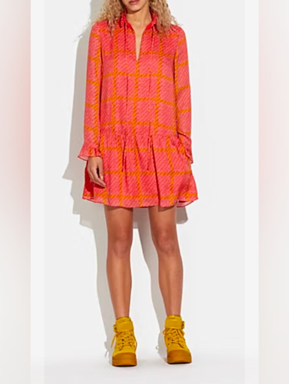 Coach BONNIE CASHIN PLAID DROP WAIST MINI DRESS Size 2